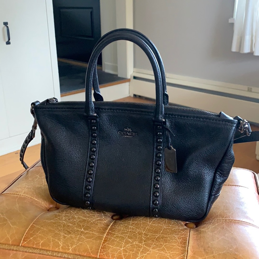 Coach Central Satchel w Lacquer Rivets